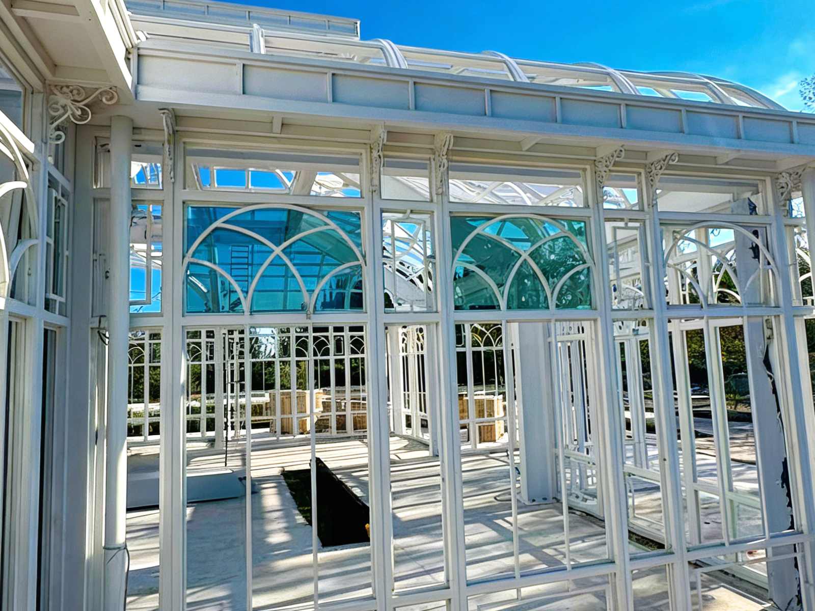Victorian Conservatory Glass Installation: Florida Wedding Venue Progress